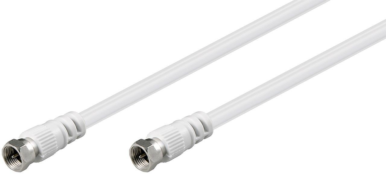 11724  CABLE DE CONEXION SAT Blanco, 2.5 m - F Macho <=> F Macho