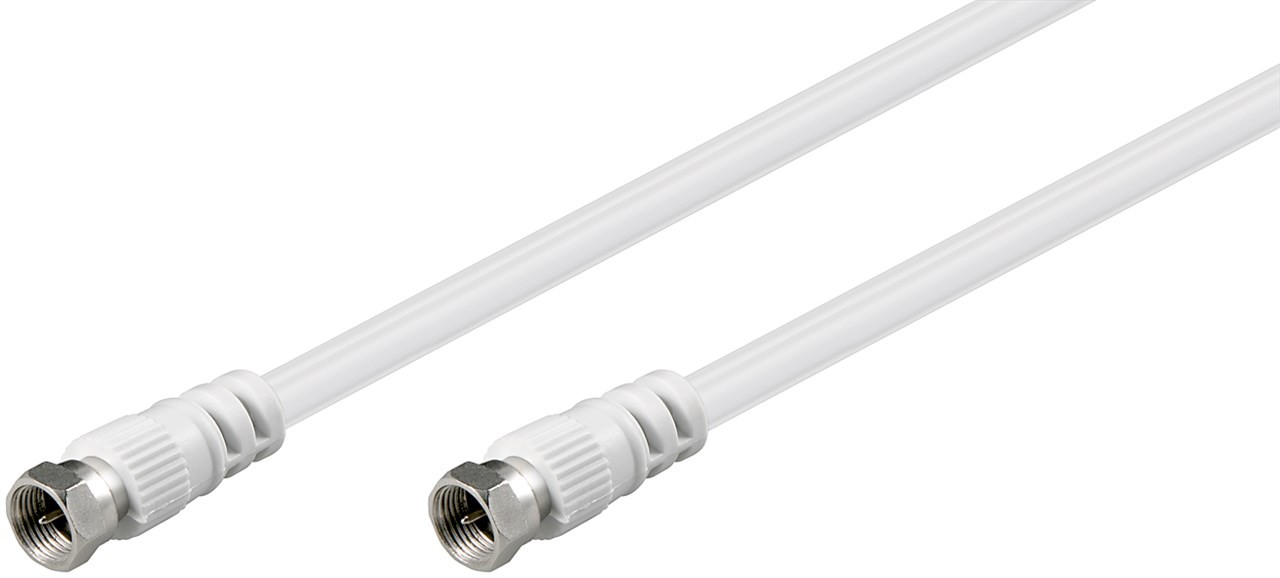 11725  Cable de antena SAT (<70 dB), doble blindaje, 5 m, blanco, antipolvo - F Macho <=> F Macho