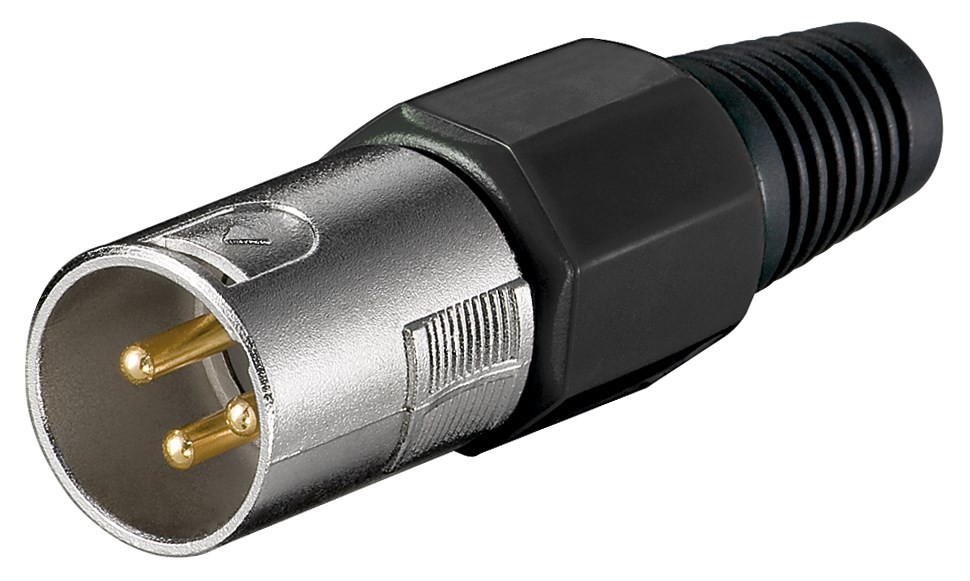 11749  Conector Audio XLR Macho Microfono 3 pines Negro Goobay