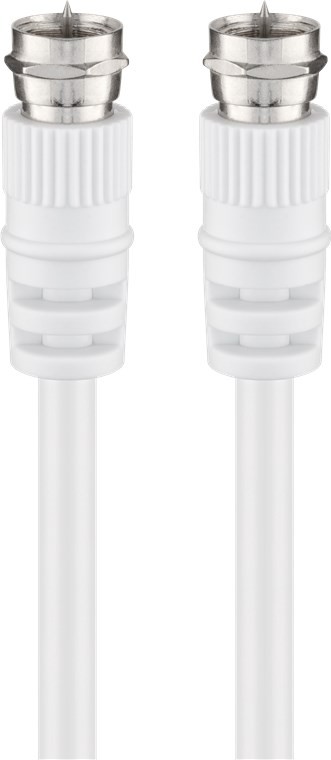 11867  Cable de antena SAT (<70 dB), doble blindaje, 20 m, blanco, antipolvo - F Macho <=> F Macho