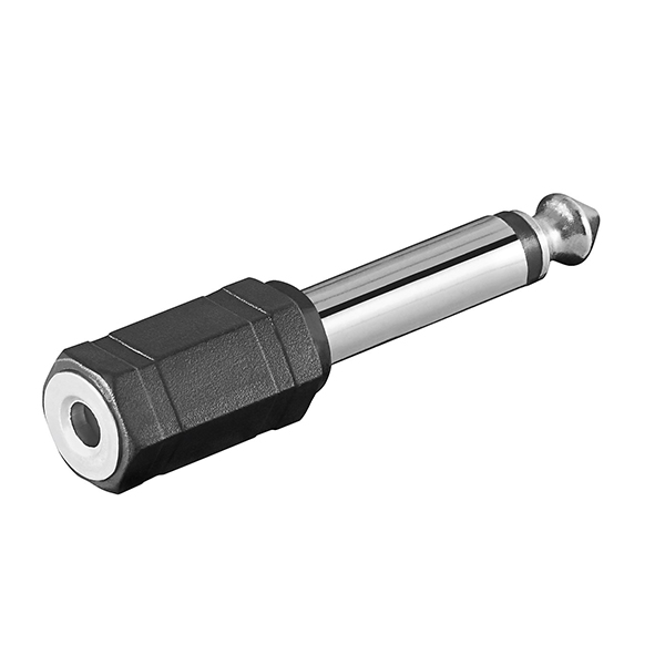11880  Adaptador 6,3mm M 2-pin MN a 3,5mm H 2-pin MN compacto