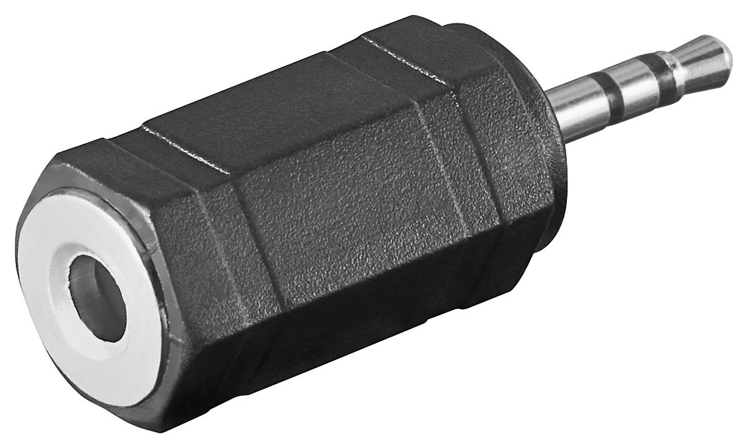 11897  Adaptador 2,5mm M 3-pin ST a 3,5mm H 3-pin ST compacto