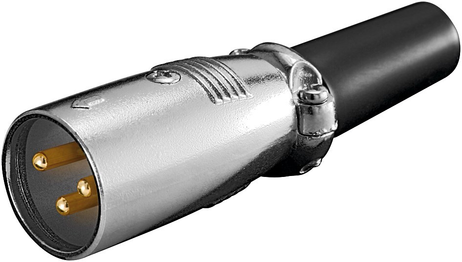 11954  Conector Audio XLR Macho Microfono 3 pines Plata Goobay