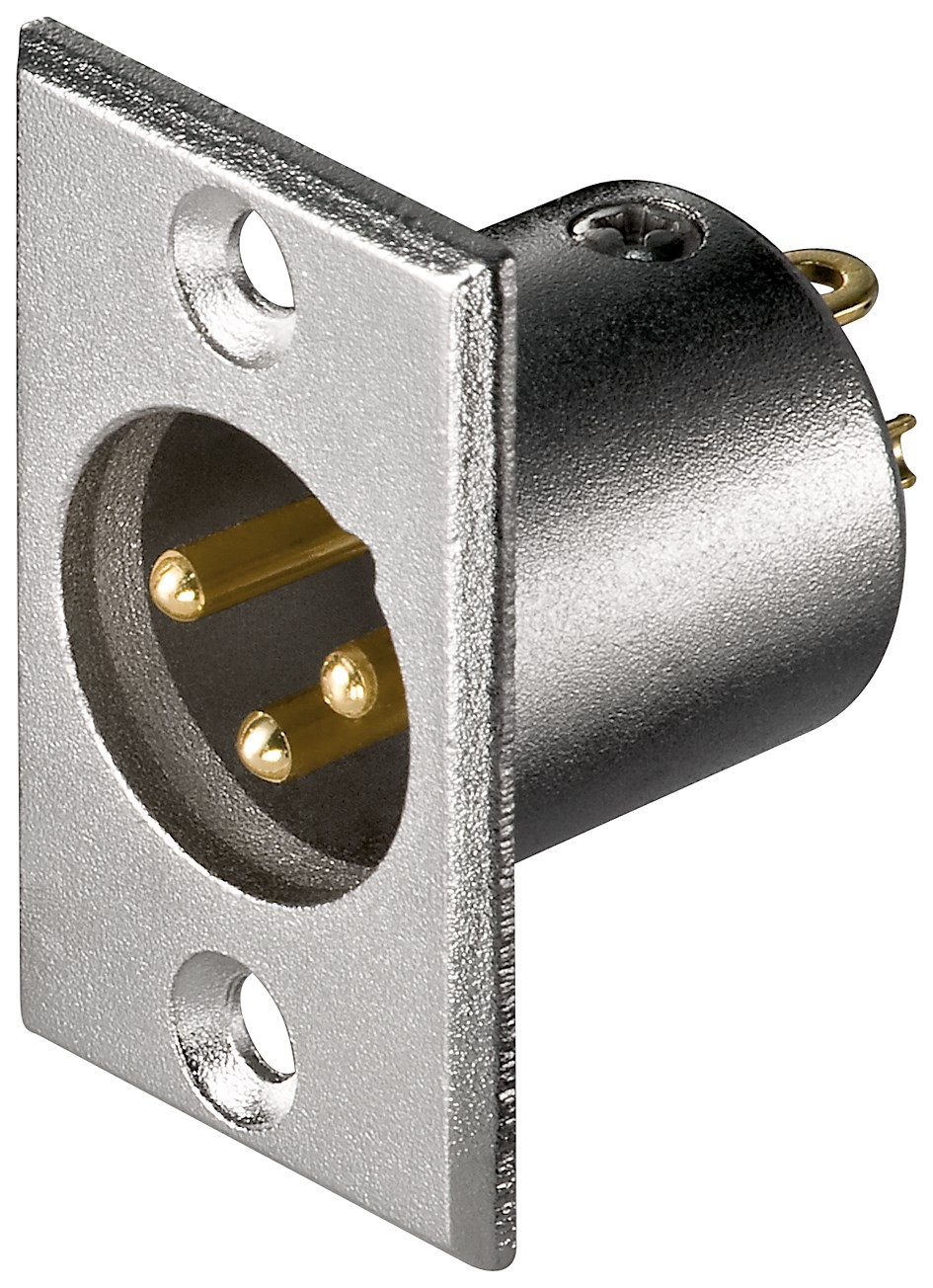 11964  Conector Panel Canon XLR Macho Plata 3 pin **Ultimas Unidades****
