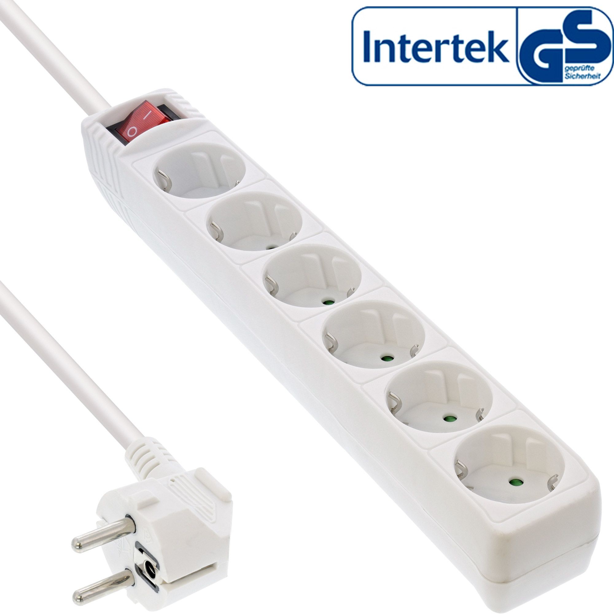 16463V  Regleta de  6 tomas con Interruptor Blanca y 3,00 metros 16A 3500W