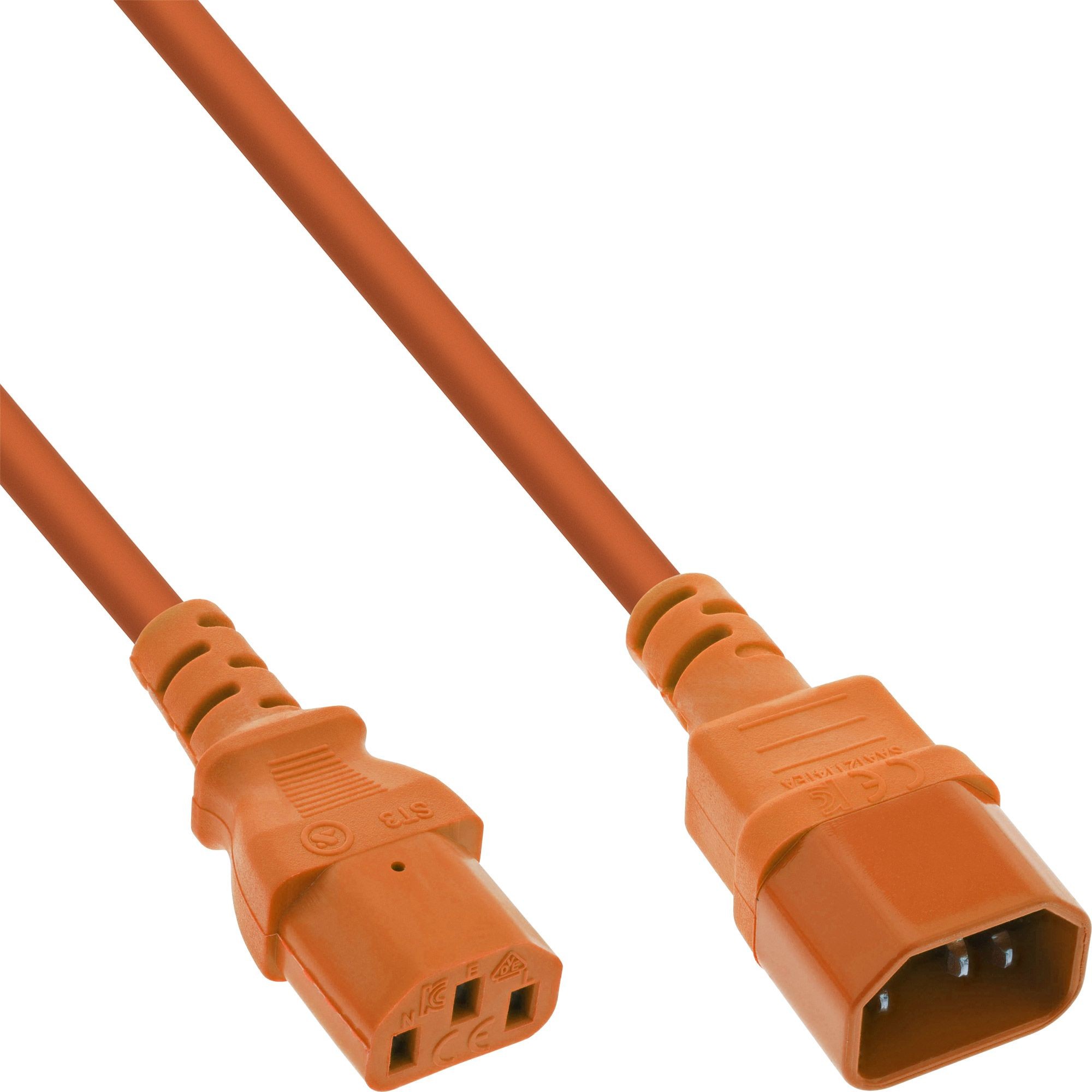 16502O  Cable Extension C13 a C14  2 m Naranja