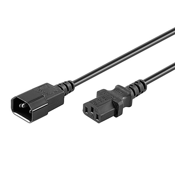 16607  Cable Extension C13 a C14  0.75 m Negro