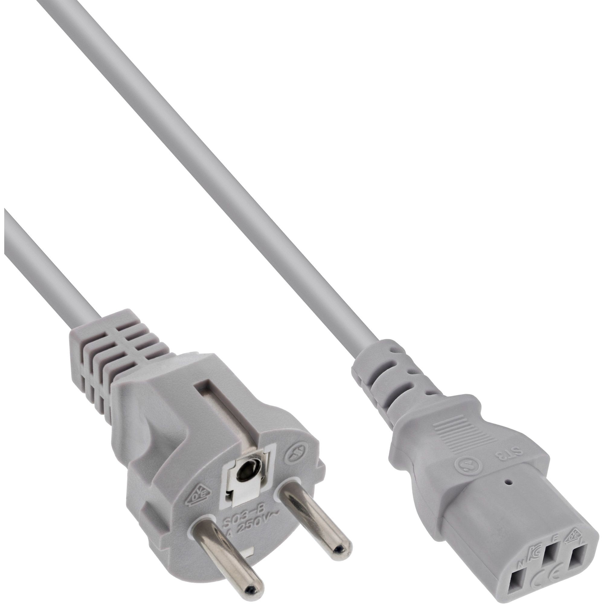 16651S  Cable Alimentacion CEE-7/7 SCHUKO a C13 1.00m Blanco Inline