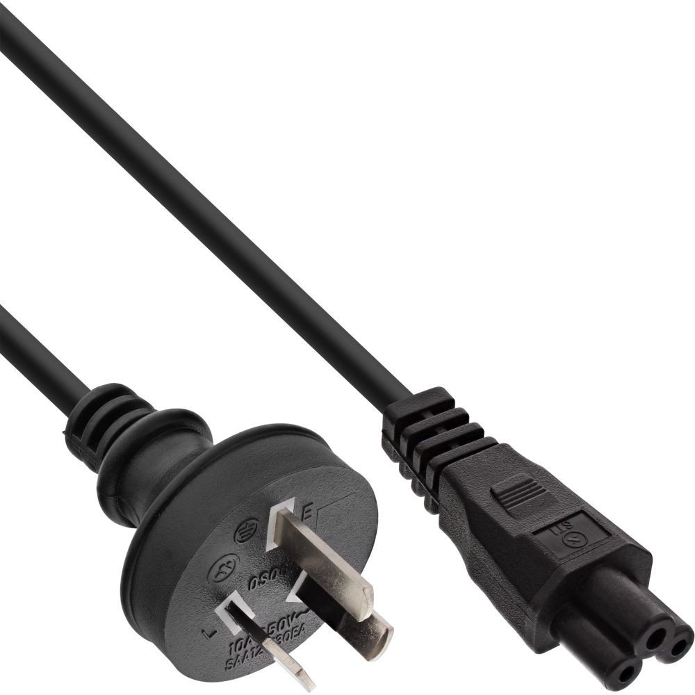 16656J  Cable Alimentacion Australia-Argentina Tipo I AS3112 a Conecto C5 2 metros NEGRO