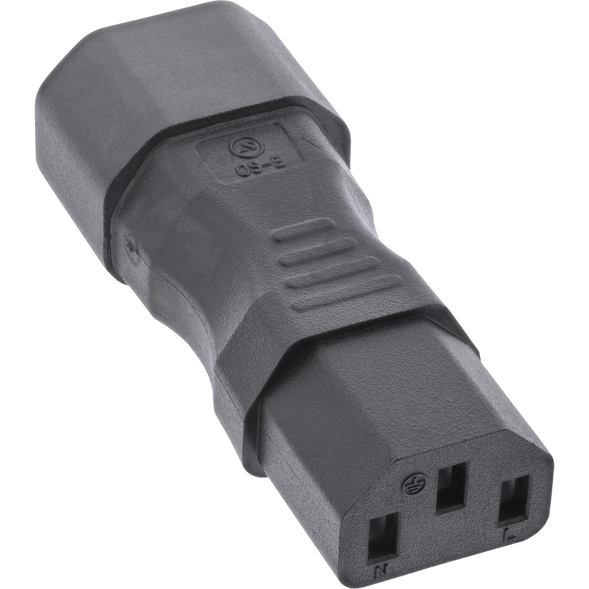 16723A  Adaptador de corriente IEC 60320 C14/C13,  3 pines,Rectos InLine&reg;