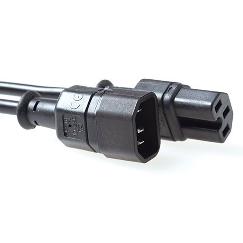 16811C  Cable Extension C14 a C15   3,00 m Negro Seccion  3G1,00mm²