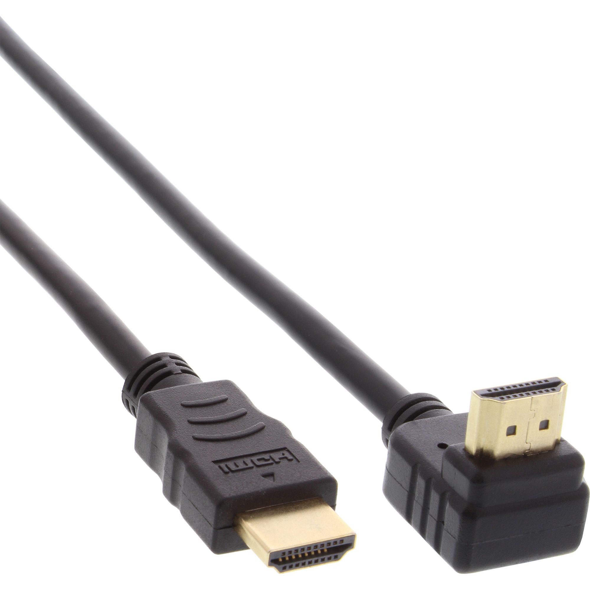 17015V  Cable HDMI A-A  15 metros Negro Acodado 4K 30Hz   Cable 90° en un conector