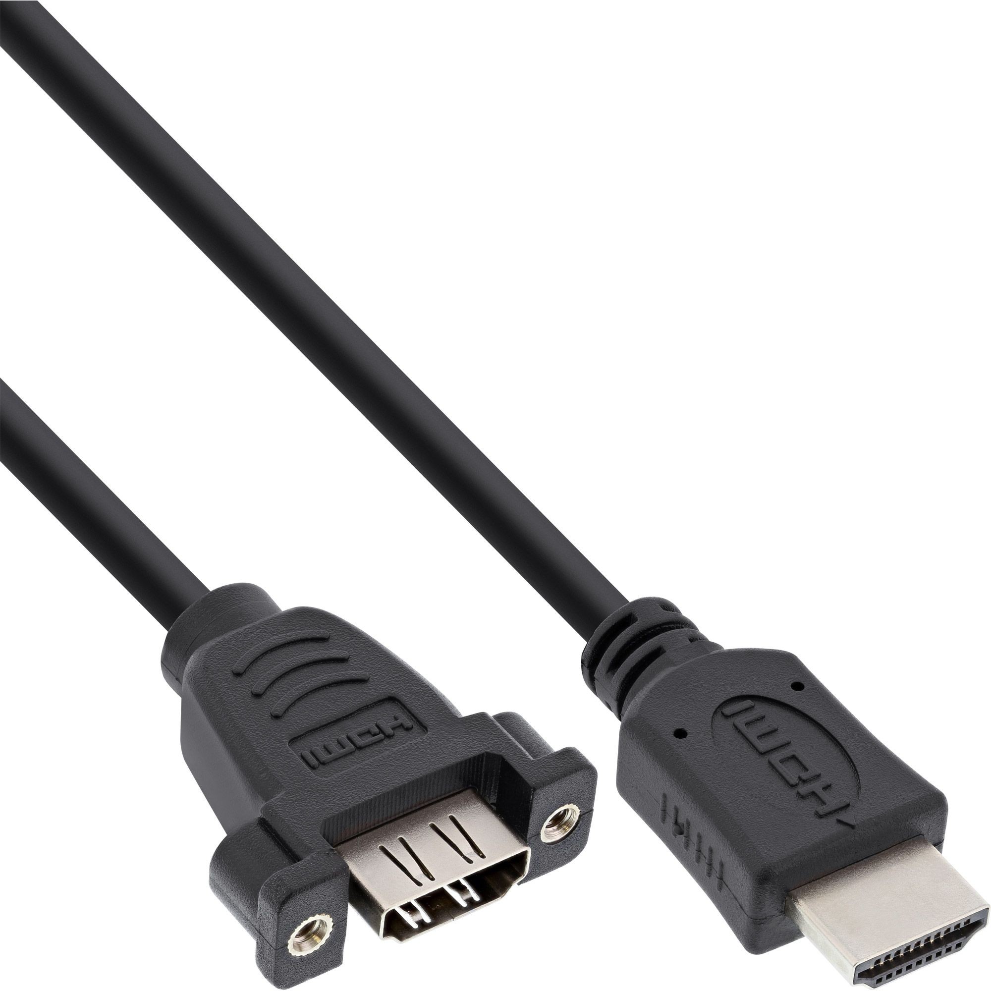 17500B  Adaptador HDMI 4K60Hz tipo A macho / A hembra con tornillos de 0,6 m InLine&reg;