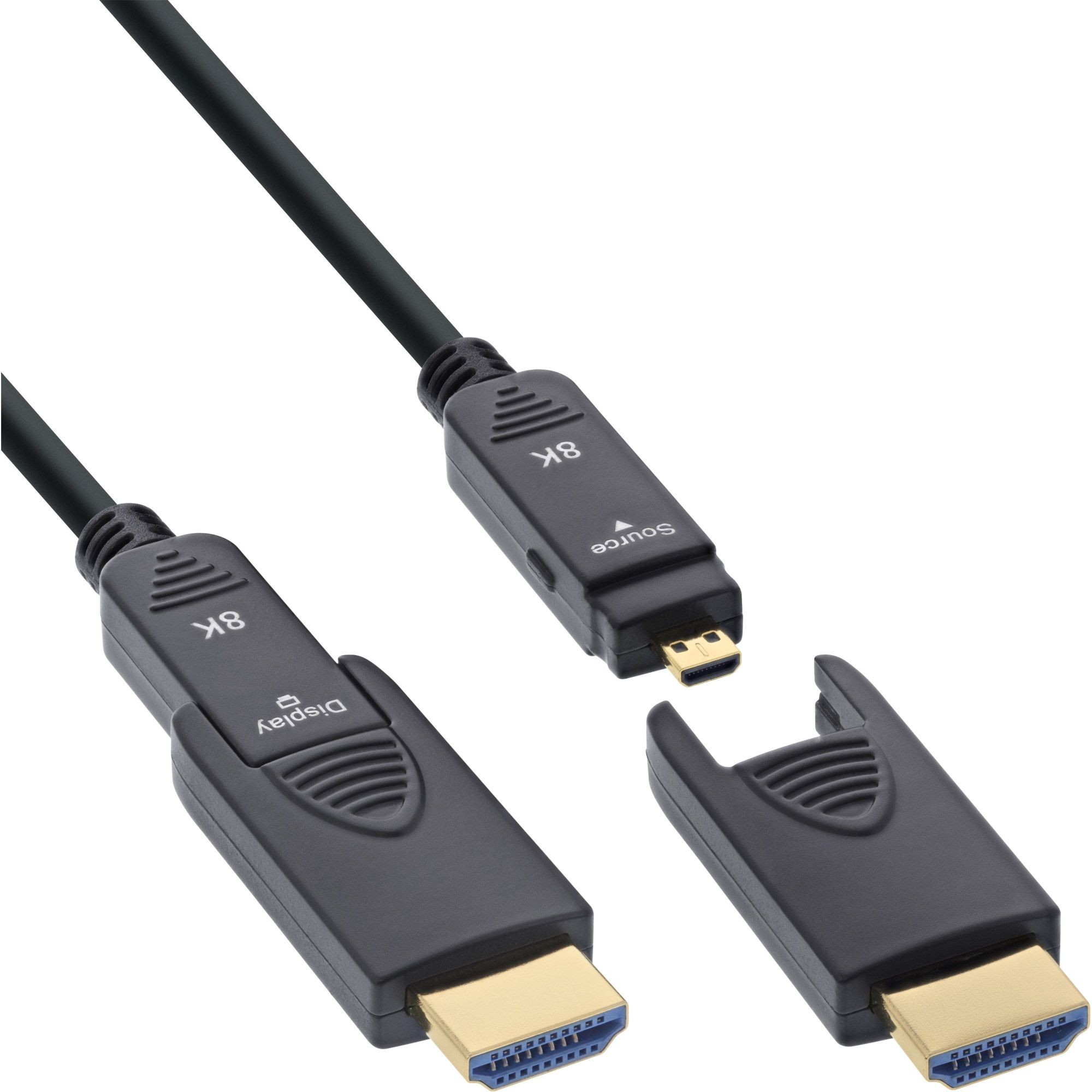 17930O  Cable HDMI A-A 30 metros Optico activo 8K 60Hz  48Gbps Inline Conector Desmontable