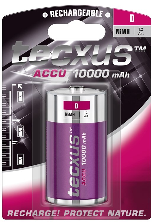 23741  Bateria Recargable D (Mono)/HR20 10000 mAh  1,2V 1 x Blister Tecxus