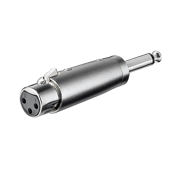 27451  Adaptador audio XLR 3 pin H a Jack 6.3 mm mono M