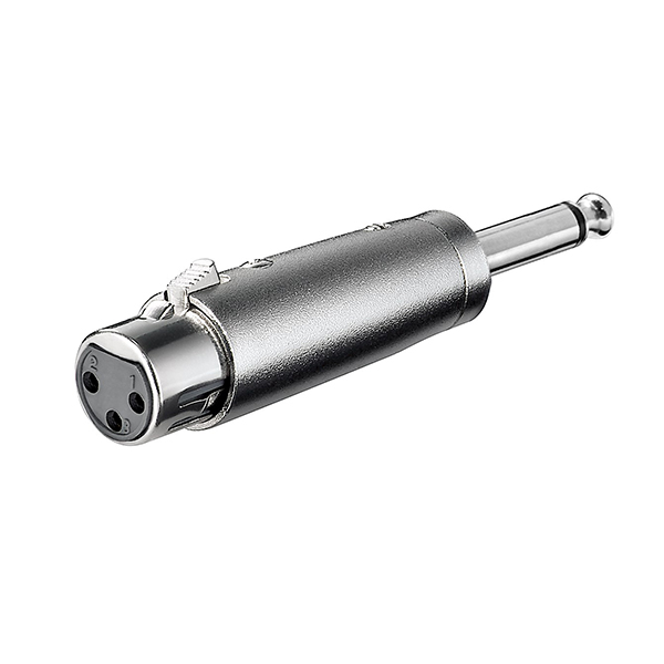 27451  Adaptador audio XLR 3 pin Hembra a Jack 6.3 mm mono Mono Goobay