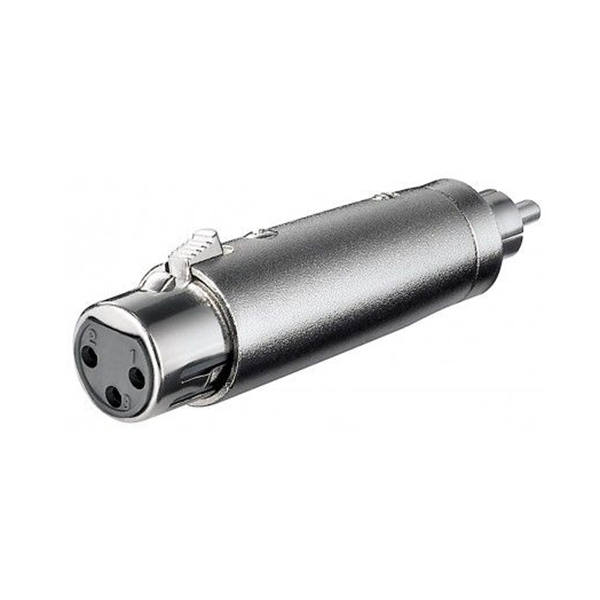 27455  Adaptador audio XLR 3 pin Hembra a RCA Macho Goobay