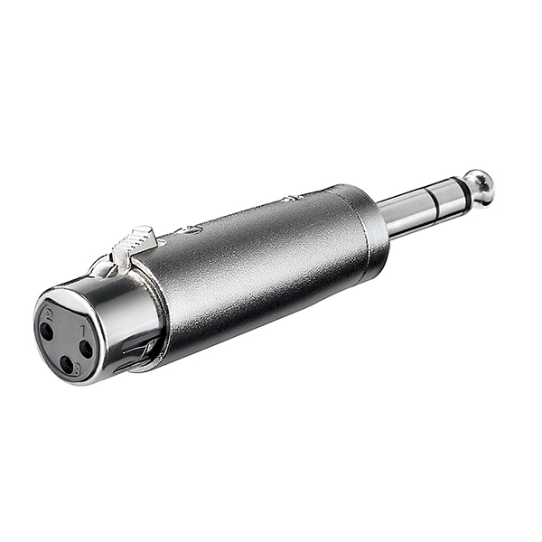 27514  Adaptador audio XLR 3 pin H a Jack 6.3 mm stero M