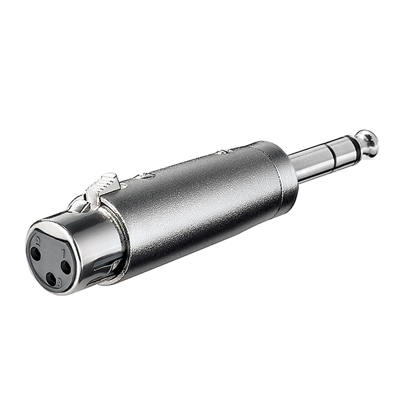27514  Adaptador audio XLR 3 pin Hembra a Jack 6.3 mm stereo Macho Goobay