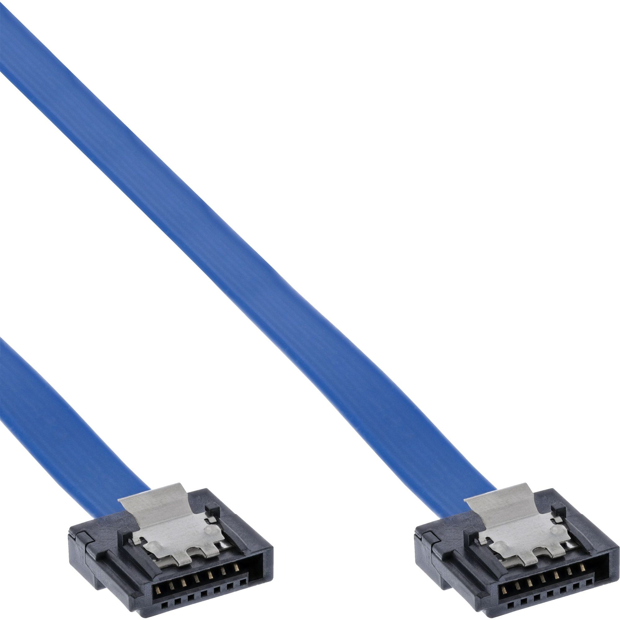 27705K  Cable de conexi&oacute;n SATA 6Gb/s, peque&ntilde;o, con terminal de seguridad, 0,5 m Azul InLine