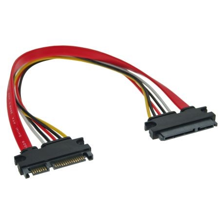 29652B  Cable de datos y alimentaci&oacute;n SATA 6 Gb/s macho/hembra 0,50 m  InLine