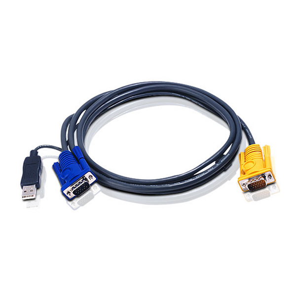 2L-5202UP  1.8M USB/VGA KVM Cable with 3 in 1 SPHD, with built-in PS/2 to USB converter