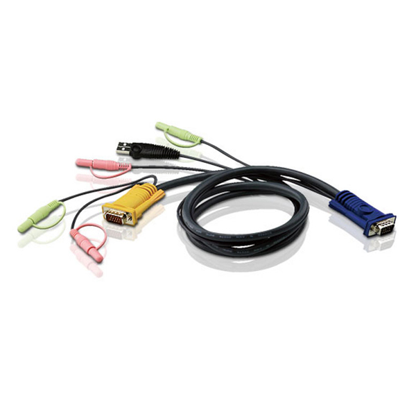 2L-5303U  Cable KVM USB con audio y SPHD 3 en 1 de 3 m