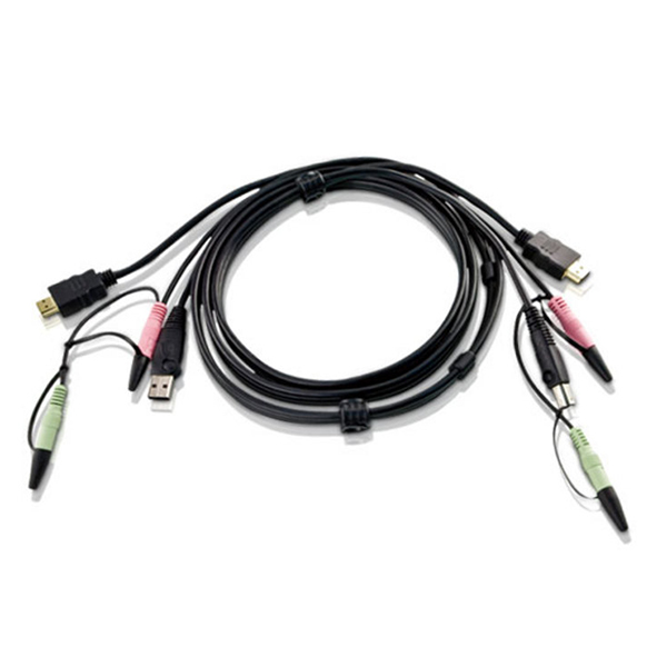 2L-7D02UH  Cable KVM HDMI USB con audio de 1,8 m