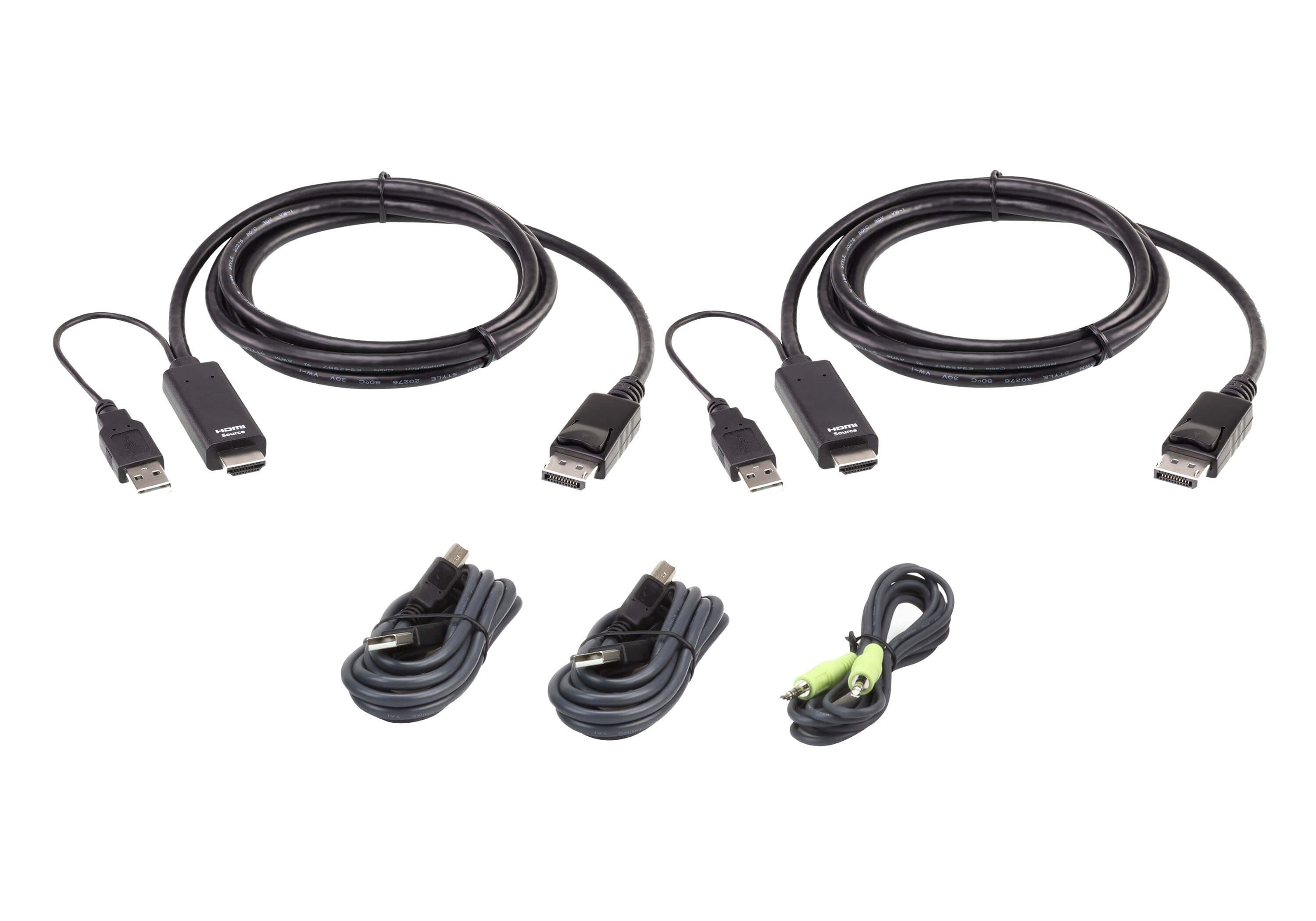 2L-7D02UHDPX5  Kit de cable para conexión KVM seguro universal dual display de 1,8 m