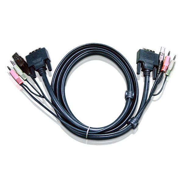 2L-7D02UI  Cable KVM DVI-I single link USB de 1,8 m