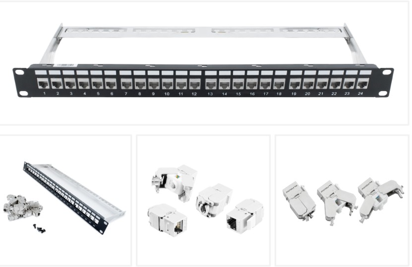 3000013  PATCH PANEL LAN MONOLYTH 19" 24 PUERTOS CAT6A FTP TOOLFREE METAL incluye 24 Conectoes KEYSTONE