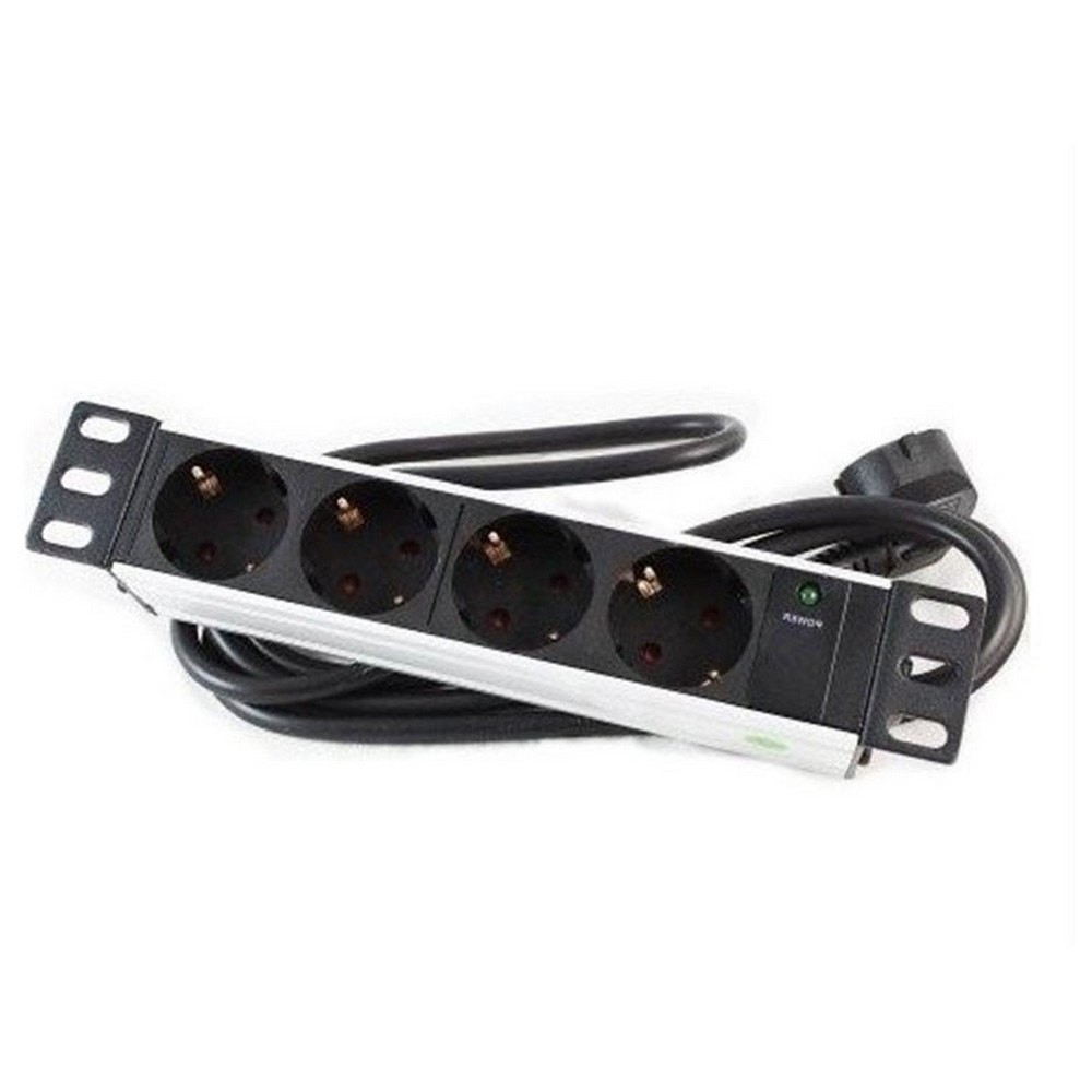 3052000  Regleta 10" 4 Schuko, 1u Negra,   Monolyth