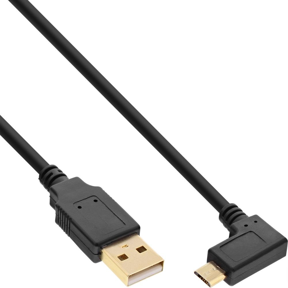 31710T  Cable USB2.0 tipo AM - micro BM 1.80m Negro  90º Derecha