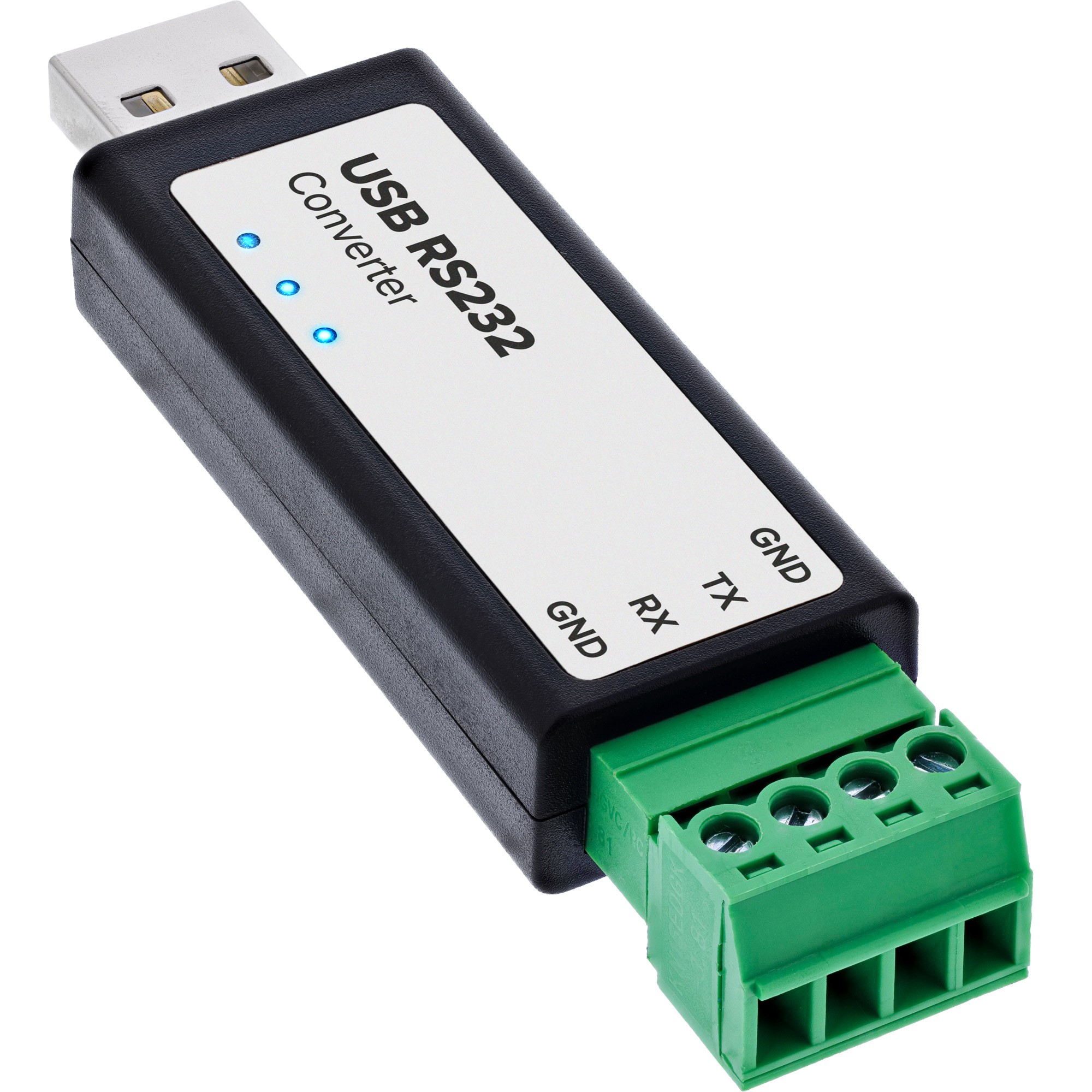 33307A  Conversor USB-A 2.0 a 1 puerto Serie Borna de 4 pins (RS-232) Chipset FTDI (FT232RNL)   Inline