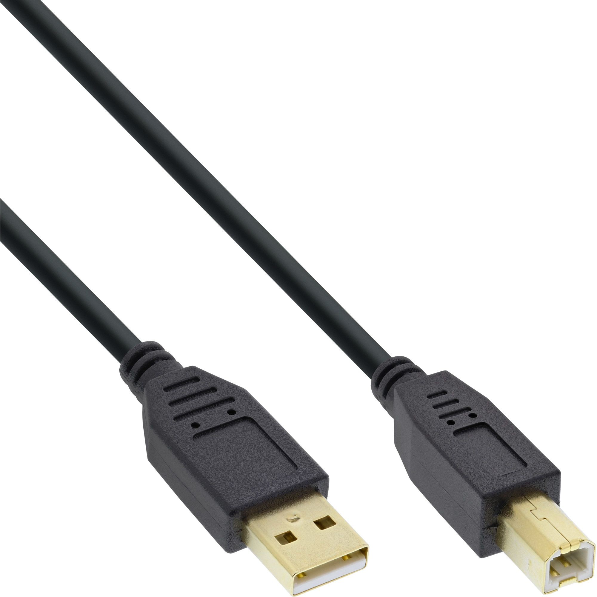 34510S  Cable USB 2.0 (AM/BM)  1.00m Negro Conector Dorado InLine