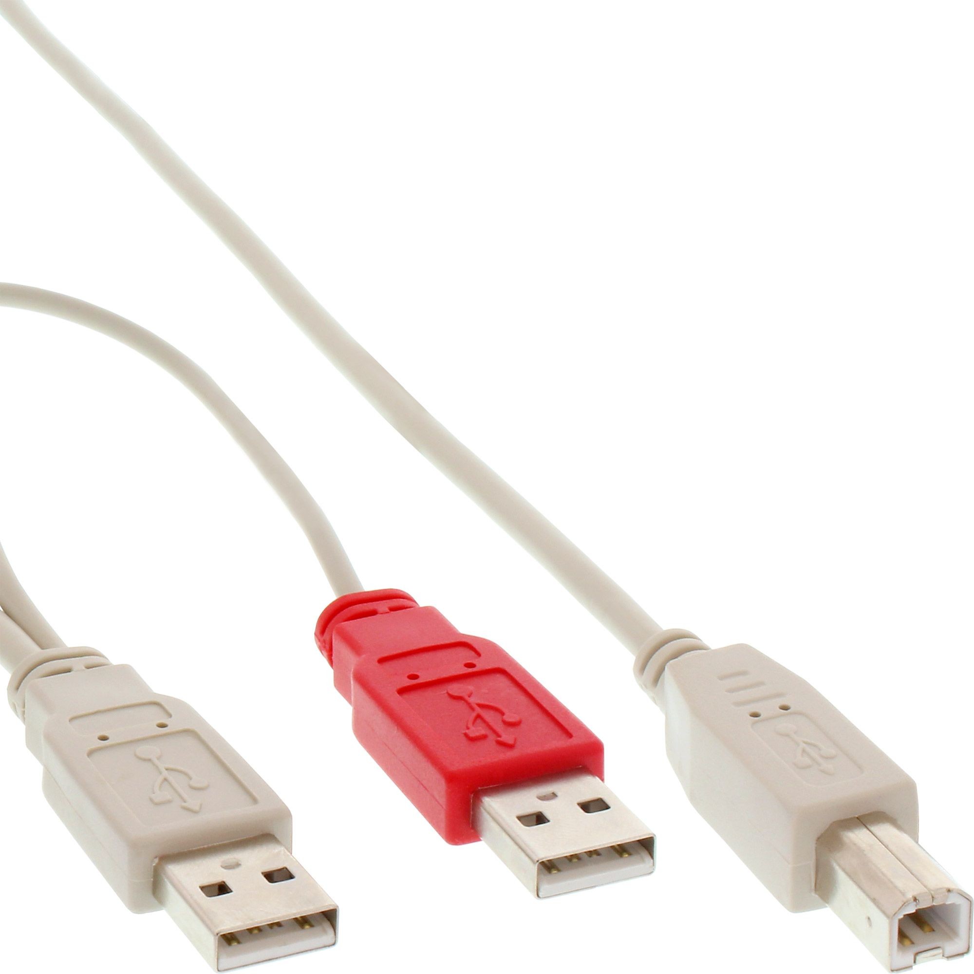 34510X  Cable USB 2.0 Y (2XAM/BM)  1.00m Gris InLine
