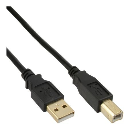 34535S  Cable USB 2.0 (AM/BM)  3 m Negro Doble Malla InLine