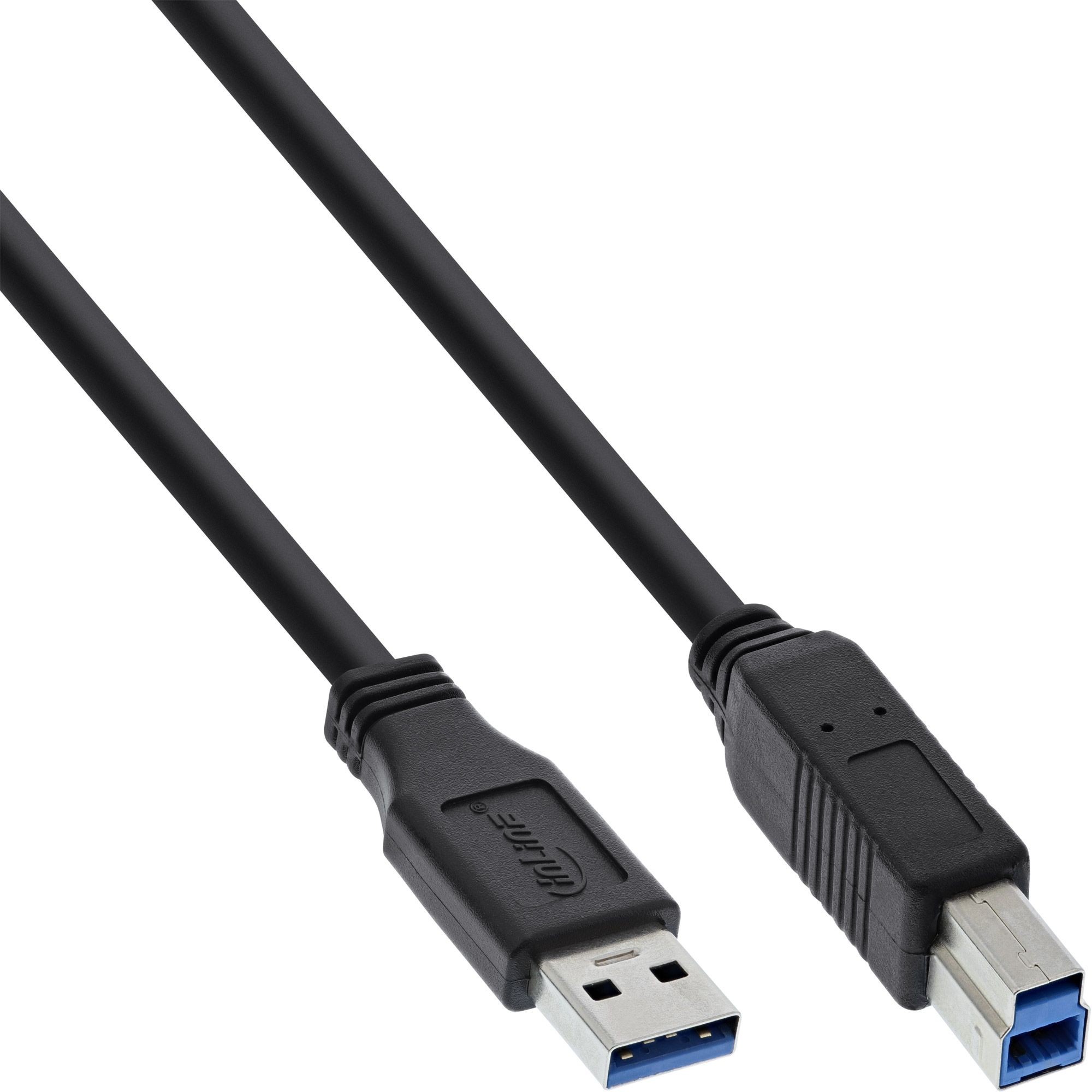 35305  Cable USB 3.0 (AM/BM) 0.5m Negro Doble Malla Bulk InLine
