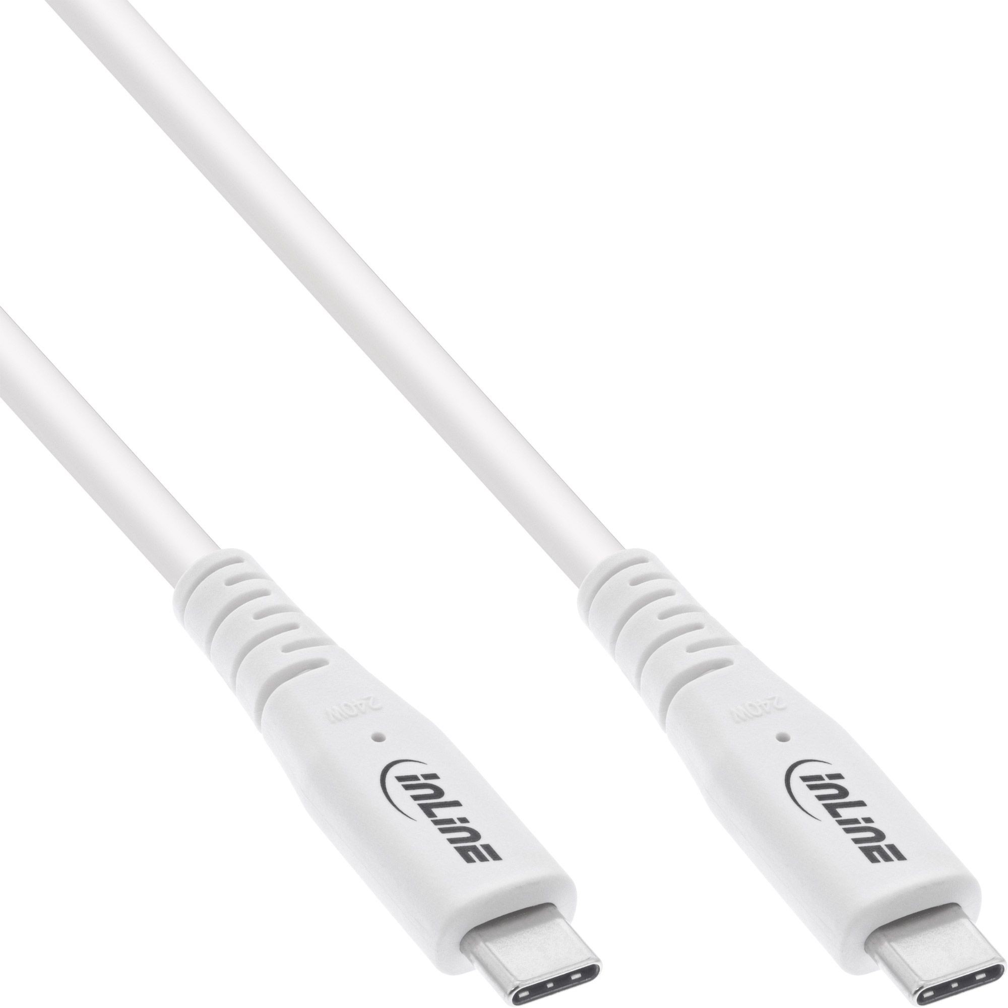 35901W  Cable de  1,00m USB 4 G3X2 40Gbps PD240W USB-C Macho a USB-C Macho Blanco Video 8k@60Hz Datos y carga