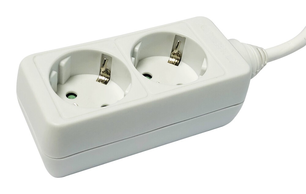 36.190  Regleta de  2 tomas sin interruptor Blanca 1.5m 16A 3380W