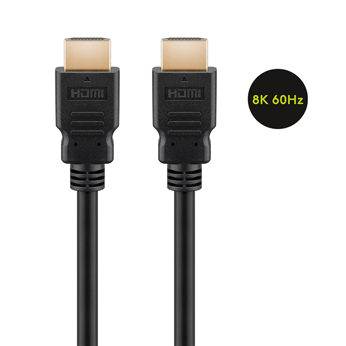 41082  Cable HDMI A-A  1 metros Negro 8K 60Hz (4320p) 48 Gbit/s Series 2.1 Bulk