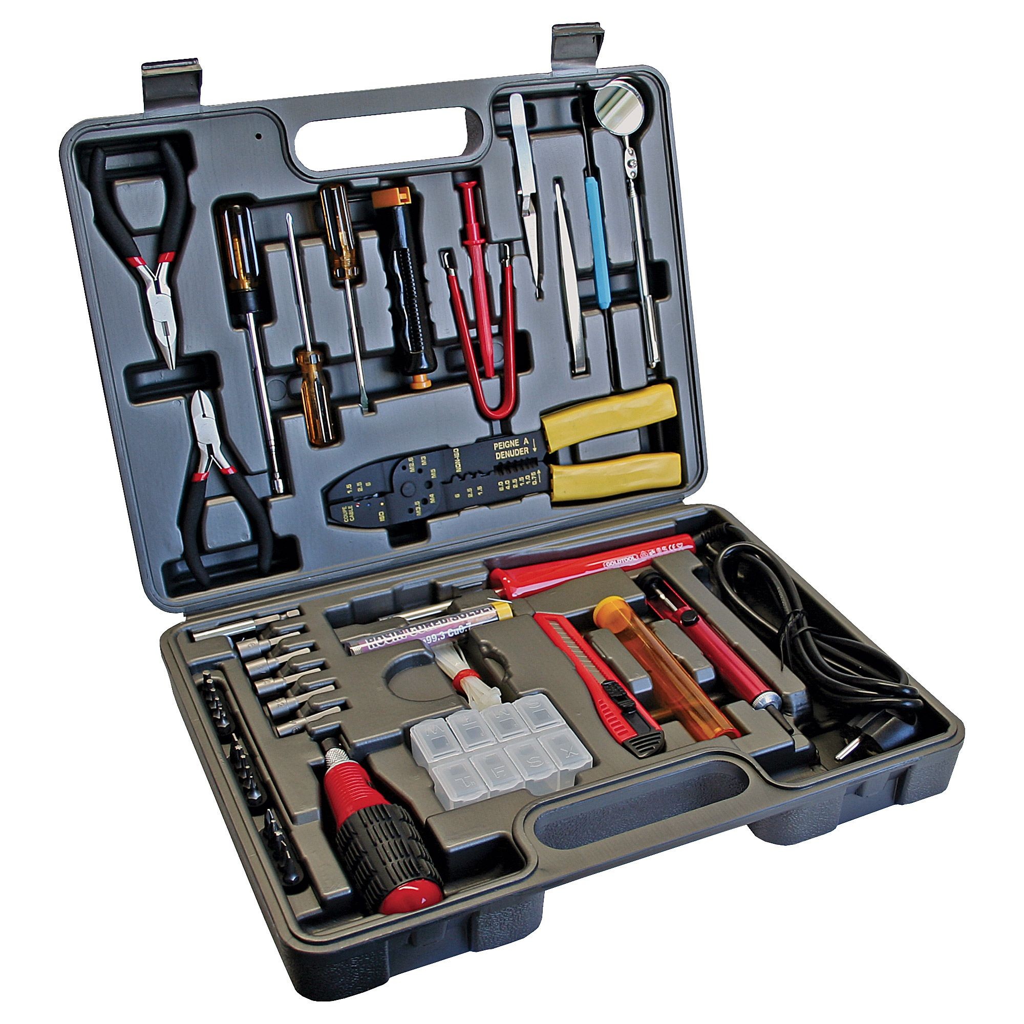 43018C  Kit de herramientas para informática y electrónica, 61 piezas. InLine