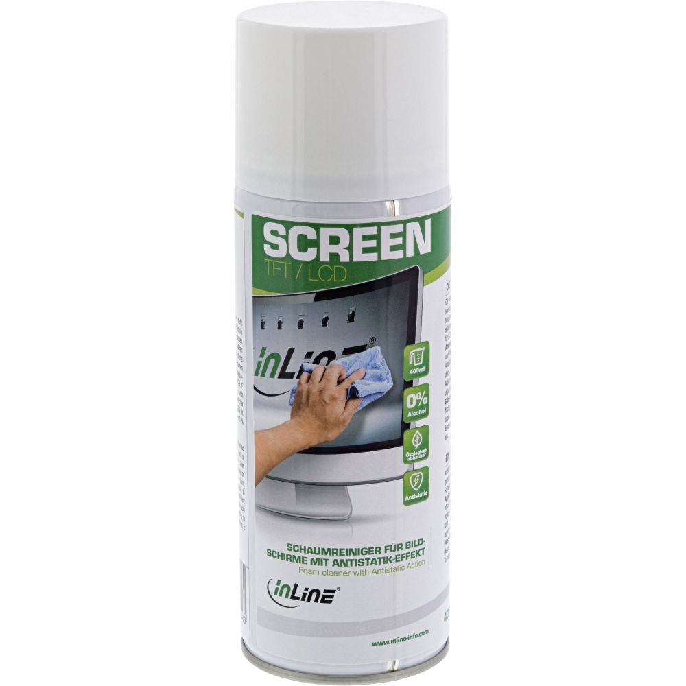 43204A  Spray Limpiador en espuma InLine® para pantallas con efecto antiestático, 400ml
