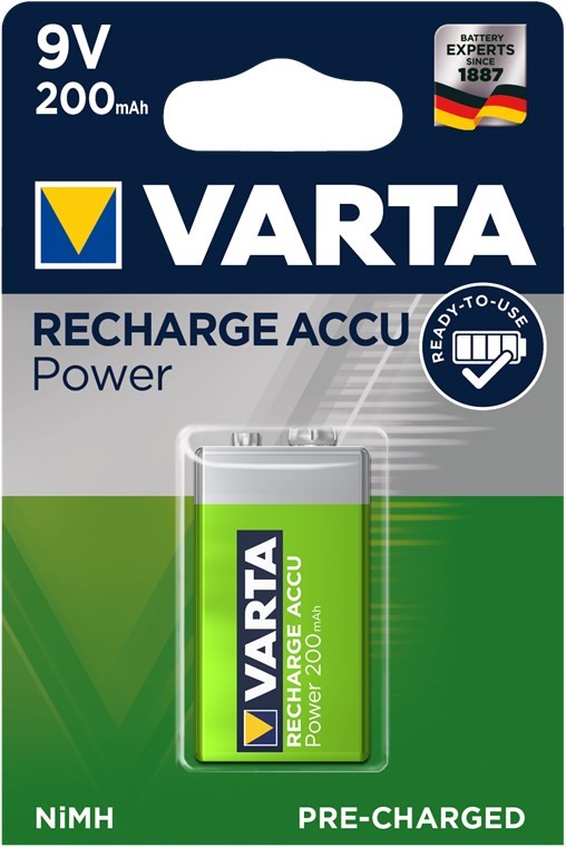 44036  Bateria Recargable 6LR61 200 mA 9V 1 x Blister Varta Ready to Use