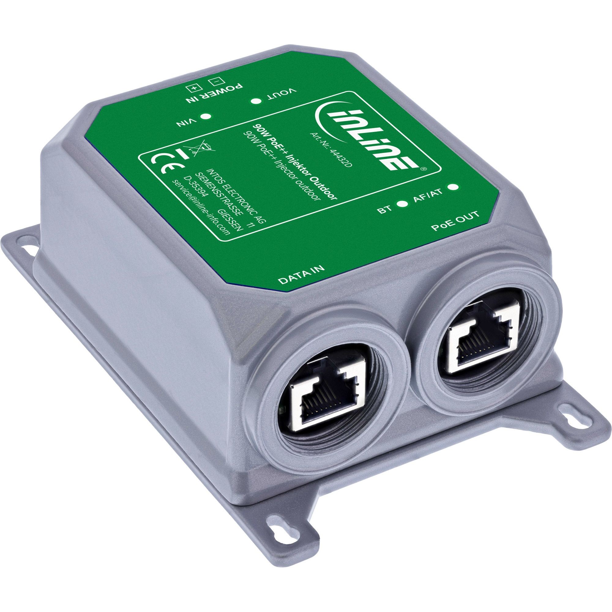 44432D  Inyector PoE++ para exteriores, 10 Gb/s, 90 W, IP67  InLine&reg;