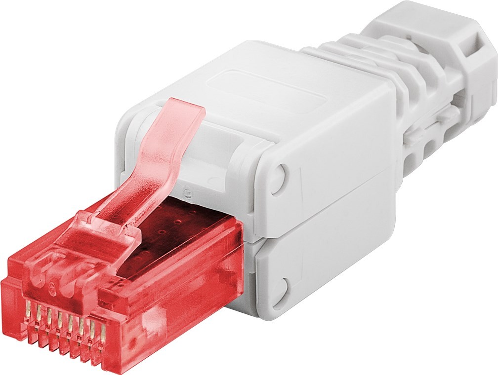 44738  Conector modular Cat 6 RJ45 Macho UTP No apantallado Sin Herramienta Blanco Goobay