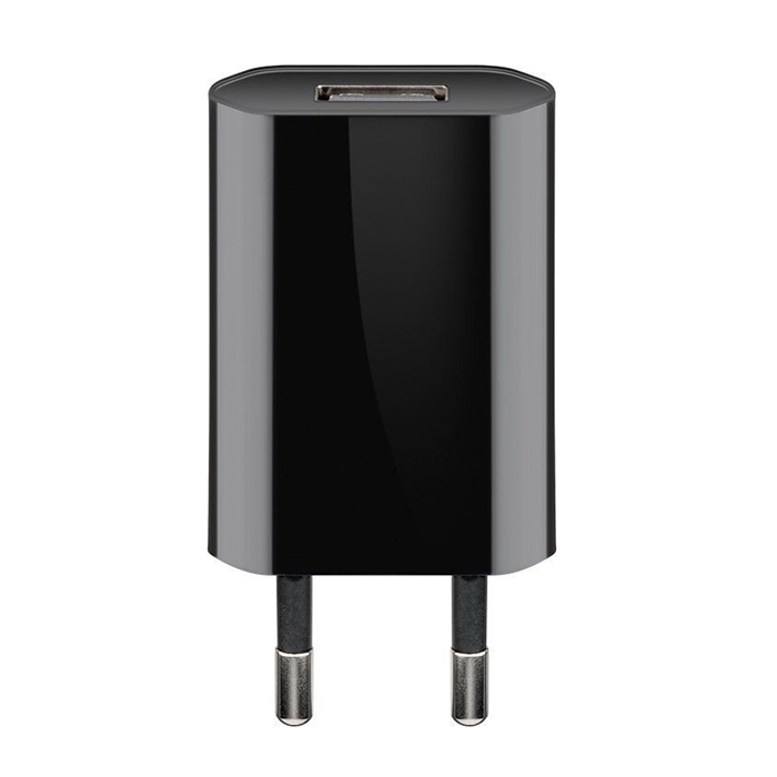 44949  Cargador   5W USB 1 puert.  USB-A Negro Salida Recta Goobay