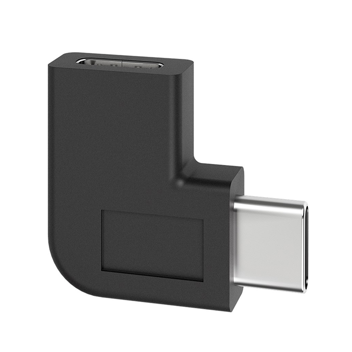 45402  Adaptador USB 2.0 C C-Macho a C-Hembra 90º 5Gbps Negro