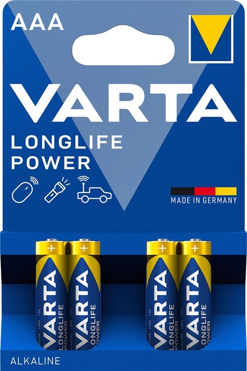 46817  Pila Alcalina   LR03 AAA 1,5V    4 x Blister Varta Longlife  Power